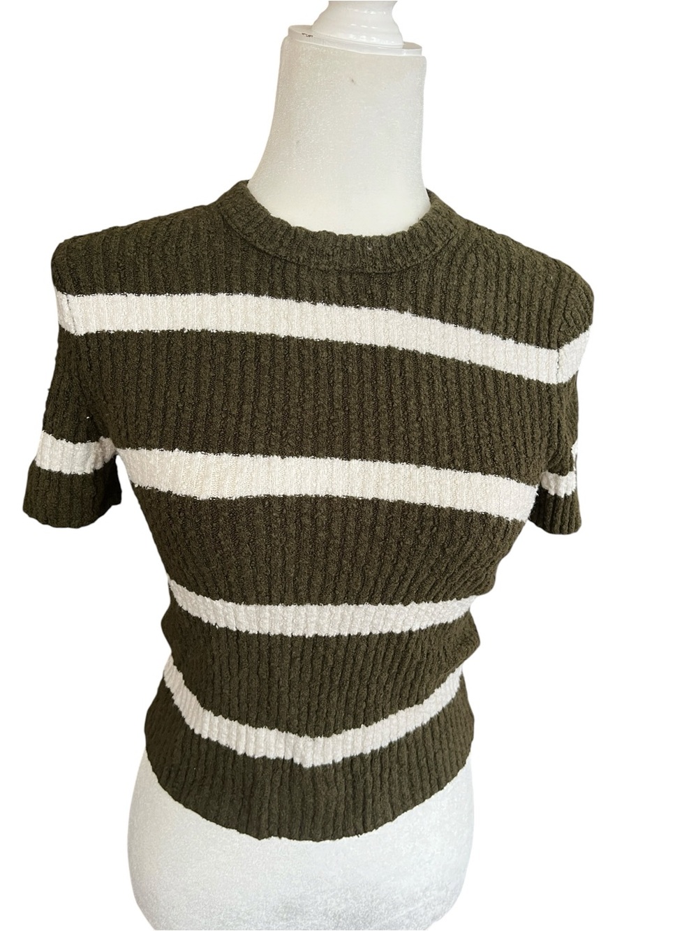 Madewell Stripe Amanda Cotton Boucle Tee Size XS